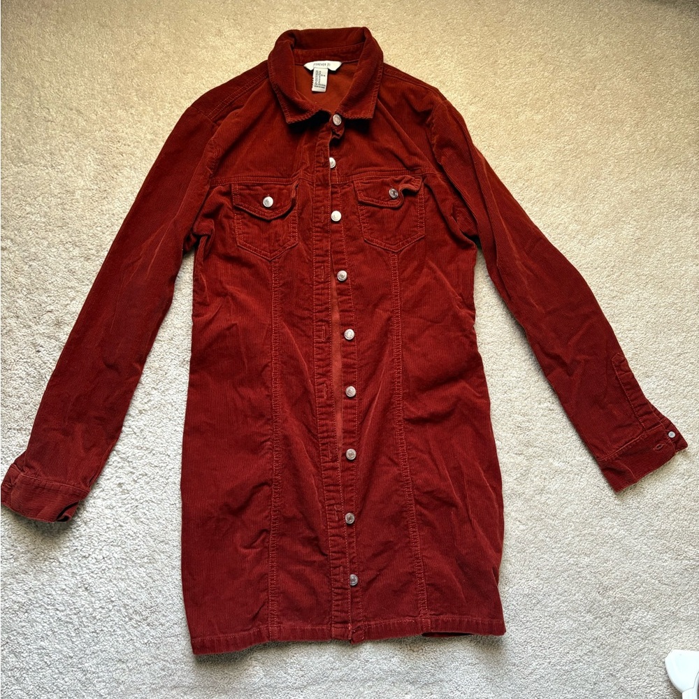 Women's Red Corduroy Dress